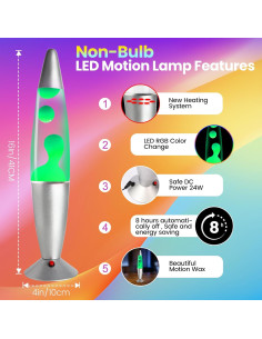 Lámpara de Movimiento LED GorYeeFine 40 cm 7 Colores 2