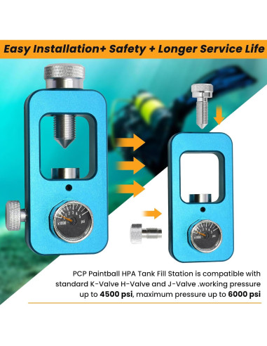 Adaptador de Válvula DIN SUMNEW para Buceo y Paintball