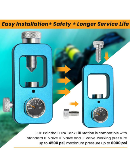 Adaptador de Válvula DIN SUMNEW para Buceo y Paintball