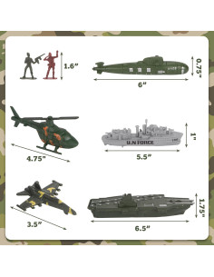 Conjunto de Soldados de Juguete 360PCS 3 Nutrias - Portaaviones y Accesorios 2