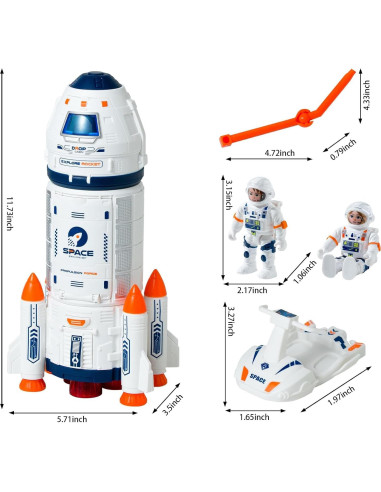 Juguete Cohete Espacial Wbzle con Astronauta y Efectos