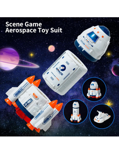 Juguete Cohete Espacial Wbzle con Astronauta y Efectos