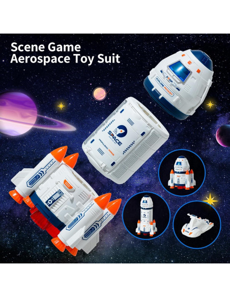 Juguete Cohete Espacial Wbzle con Astronauta y Efectos