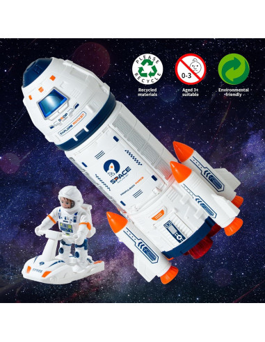 Juguete Cohete Espacial Wbzle con Astronauta y Efectos