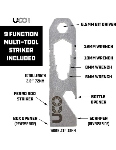 UCO Titan Fire Striker Iniciador de Fuego 20,000 Golpes
