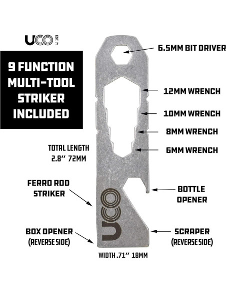 UCO Titan Fire Striker Iniciador de Fuego 20,000 Golpes