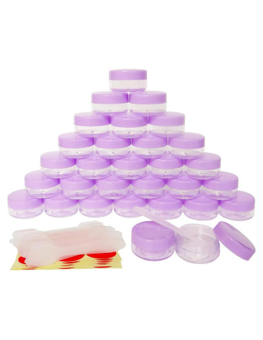 30 Tarros de Muestra 10ml Wopanxye con Tapas Moradas