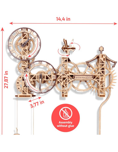Rompecabezas 3D Reloj Steampunk WOODEN.CITY 269 Piezas