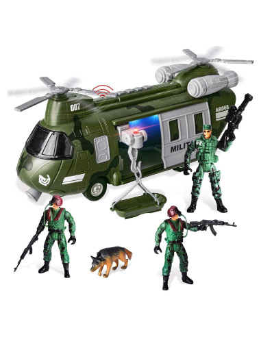 Conjunto de Juguetes Militares JOYIN Helicóptero y Soldados