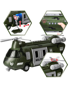 Conjunto de Juguetes Militares JOYIN Helicóptero y Soldados 2