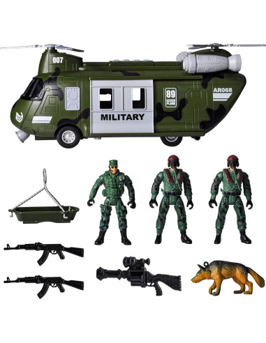 Conjunto de Juguetes Militares JOYIN Helicóptero y Soldados