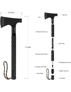 Hacha de Camping LIANTRAL 2 en 1 Plegable Táctica 0.98 kg 2