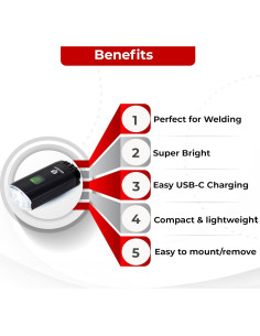 Luz Recargable para Casco Greerride GRX4HHAT LED 500mAh 2