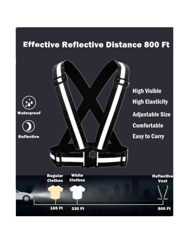 Arnés Reflectante YUNLOVXEE Ajustable Alta Visibilidad