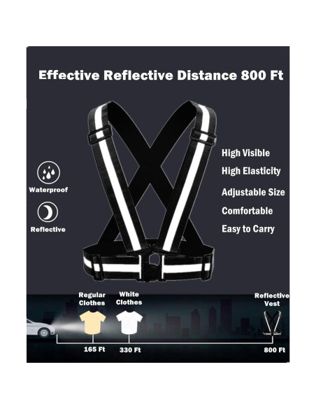 Arnés Reflectante YUNLOVXEE Ajustable Alta Visibilidad