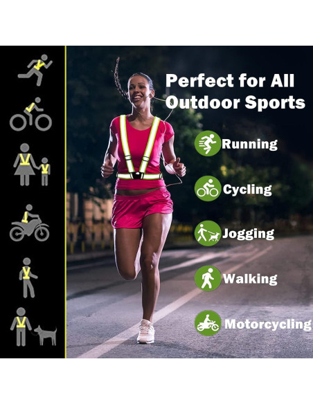 Arnés Reflectante YUNLOVXEE Ajustable Alta Visibilidad