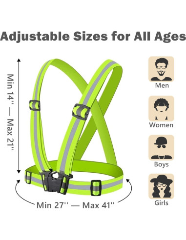 Arnés Reflectante YUNLOVXEE Ajustable Alta Visibilidad