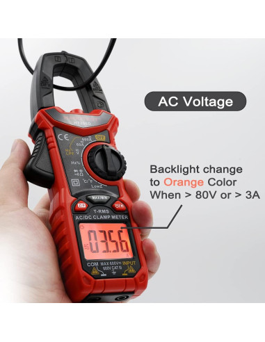 Medidor de Pinza Digital Intendvision HT206D AC/DC 6000 Cuentas