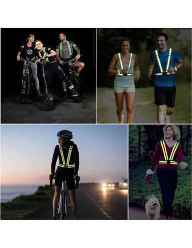 Arnés Reflectante YUNLOVXEE Ajustable Alta Visibilidad