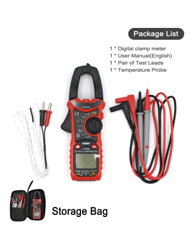 Medidor de Pinza Digital Intendvision HT206D AC/DC 6000 Cuentas