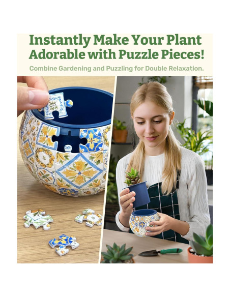 Rompecabezas 3D Macetero PieceRelax Azulejos Retro 10x10cm