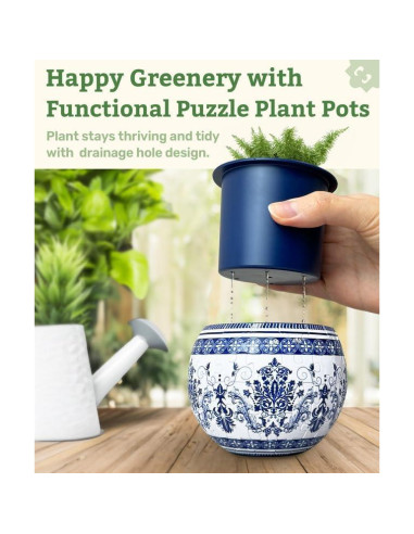 Rompecabezas 3D Macetero PieceRelax Azulejos Retro 10x10cm