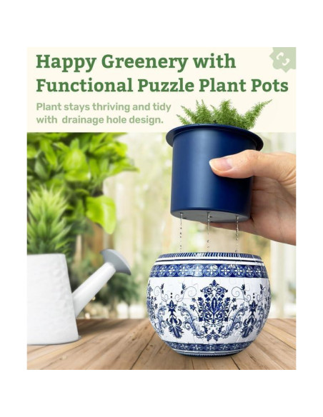 Rompecabezas 3D Macetero PieceRelax Azulejos Retro 10x10cm