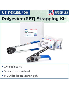 Kit de Estribado PET IDL 5/8" x 122 m 200 Sellos 635 kg 2