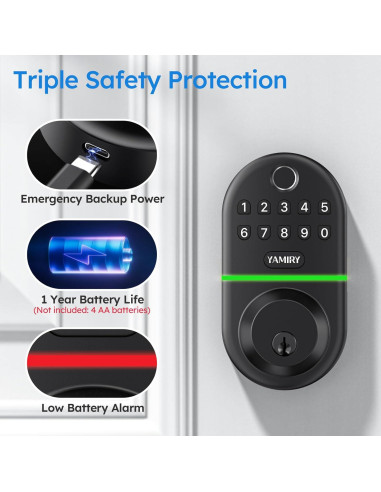 Cerradura Electrónica Biométrica Yamiry YR06 con Teclado