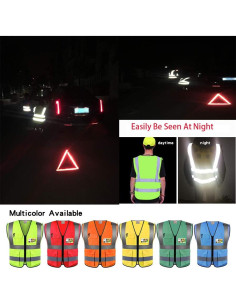 Chalecos de Seguridad ZOJO XL Amarillo Neón 10 Piezas 2