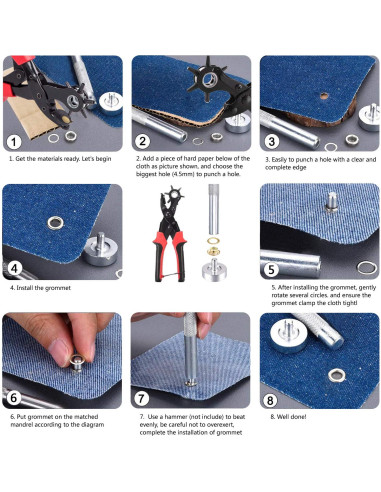 Perforador de Agujeros de Cuero YIDAAN - 6 Tamaños