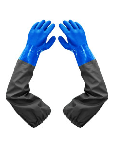 Guantes de Goma Haiou Largos Impermeables 64 cm Grande Azul