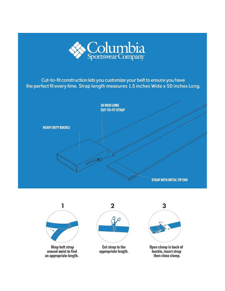 Cinturón Militar Ajustable Columbia Tela 3.81 cm Unisex