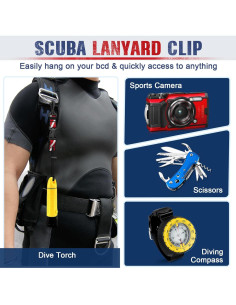 Clip Lanyard Buceo OVOVFANY 2 Piezas Nylon Resistente 2