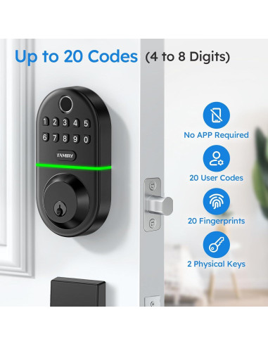 Cerradura Electrónica Biométrica Yamiry YR06 con Teclado
