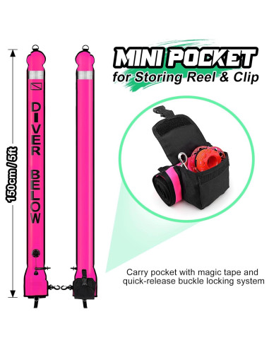 Boya SMB 5 pies Owekfifv con carrete de 30 m y clip