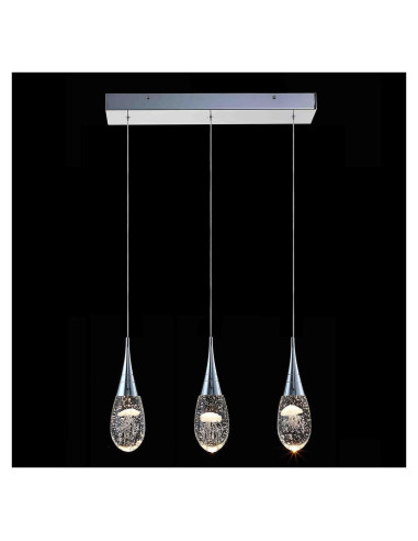JoollySun Lámpara Colgante Cristal 3 Luces Moderna