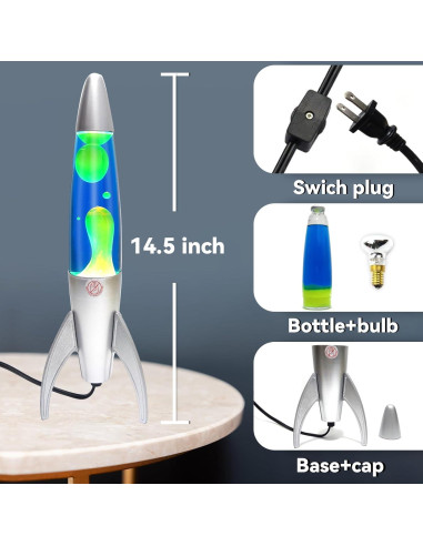 Lámpara Líquida GANBIPU 36.83 cm Cera Azul y Amarilla