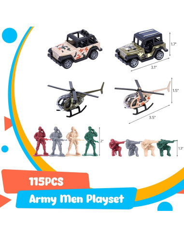 Conjunto de Soldados Militares 3 Nutrias 115 Piezas