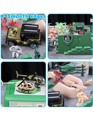 Conjunto de Soldados Militares 3 Nutrias 115 Piezas