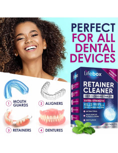 Tabletas Limpiadoras Lifebox 120 Tabletas Menta para Dentaduras 2