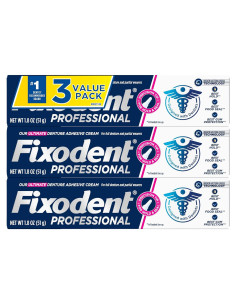Crema Adhesiva para Dentaduras Fixodent Professional 3 Paquetes