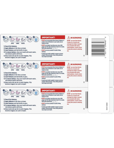 Crema Adhesiva para Dentaduras Fixodent Professional 3 Paquetes