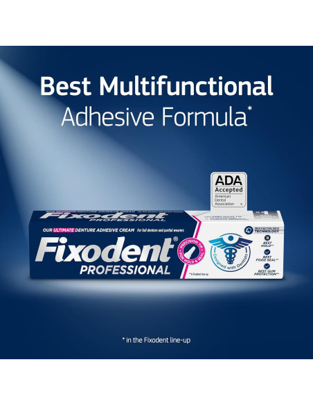 Crema Adhesiva para Dentaduras Fixodent Professional 3 Paquetes