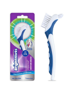 Cepillo para Dentaduras Brightworks 3 Piezas Accion Dual