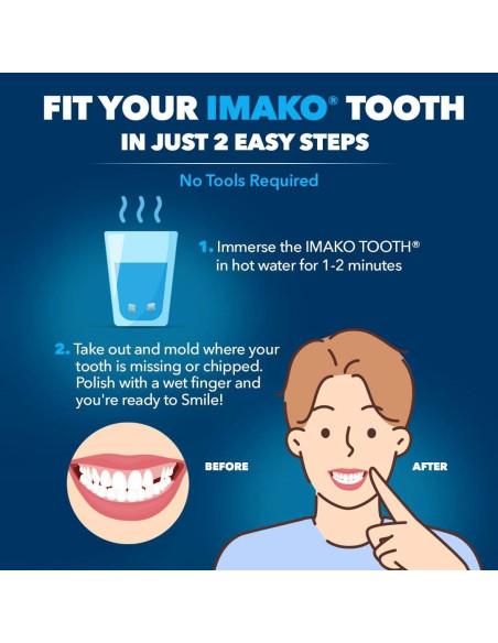 Imako Diente Temporal Plástico Color Natural - Ajuste Rápido