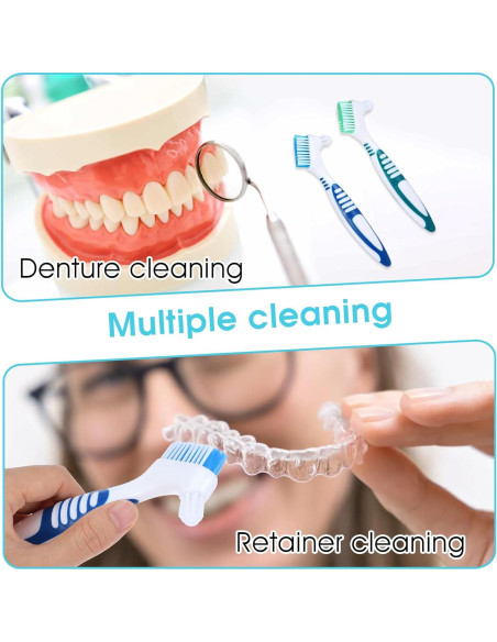 Juego de 2 Cepillos de Limpieza de Dentaduras YUXIANLB