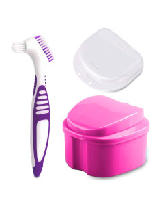 Caja de baño para dentaduras PISSION con cepillo y retenedores