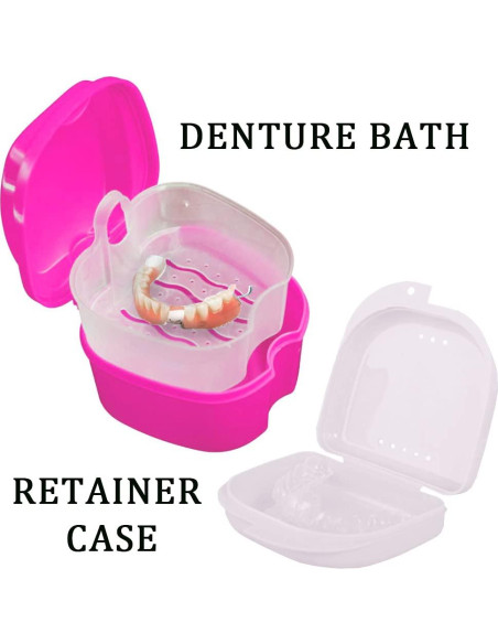 Caja de baño para dentaduras PISSION con cepillo y retenedores