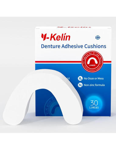 Y-Kelin Almohadillas Adhesivas para Dentaduras Inferiores 30 Pzas